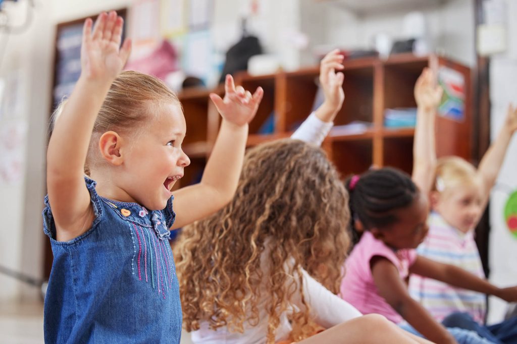 Happy children at a daycare